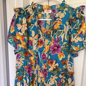 Umgee Multicolor Floral Ruffle Dress